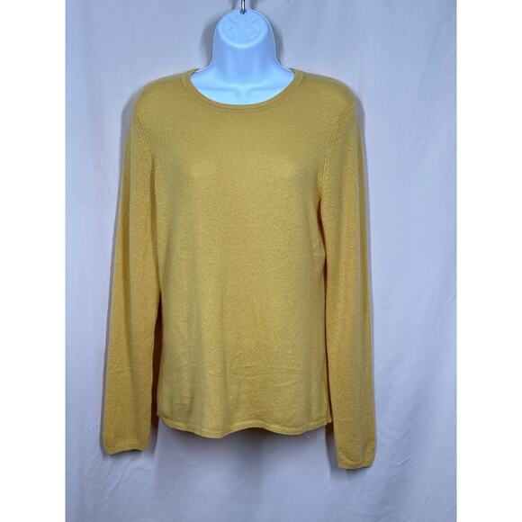 CASHMERE by Charter Club M Golden Yellow Quite Luxury Classic Casual Sweater - Picture 1 of 10